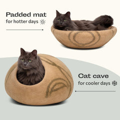 MEOWFIA cueva para gato de frente, espacio privado para esconderse y descansar.