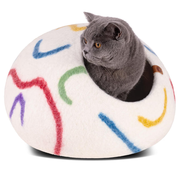 MEOWFIA cueva para gatos en interior, refugio privado para descansar.