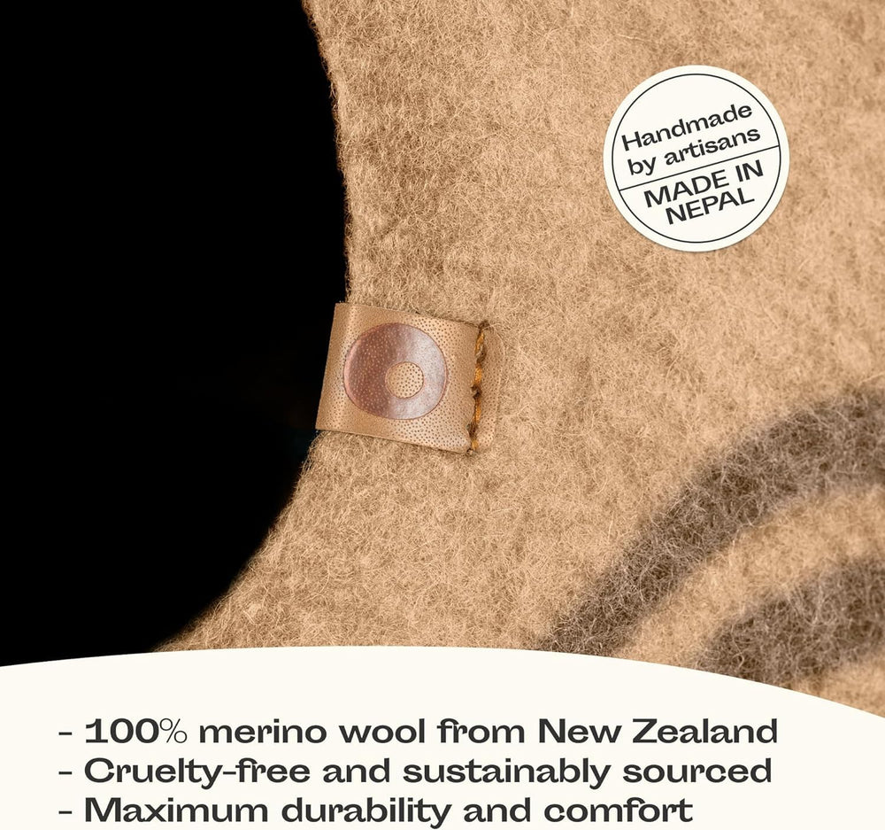 MEOWFIA cueva para gatos merino beige, exterior discreto para la decoración.
