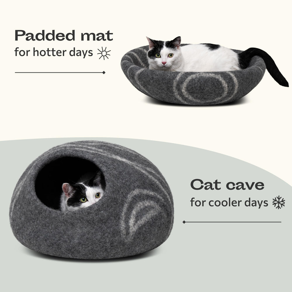 MEOWFIA Cueva para gatos, espacio interior cálido para dormir.