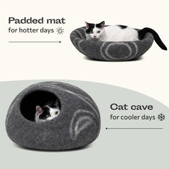 MEOWFIA Cueva para gatos, espacio interior cálido para dormir.