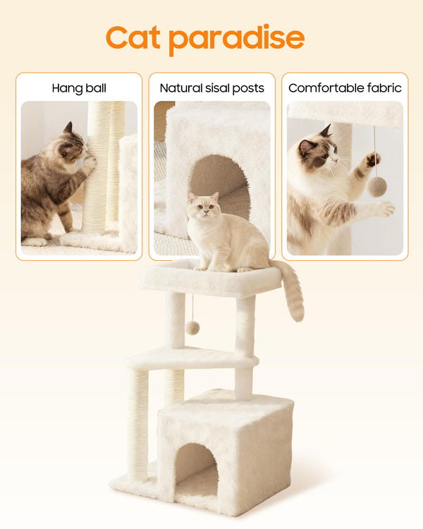 MeowHomm torre para gatos: acogedor condo para siestas tranquilas y amplios espacios