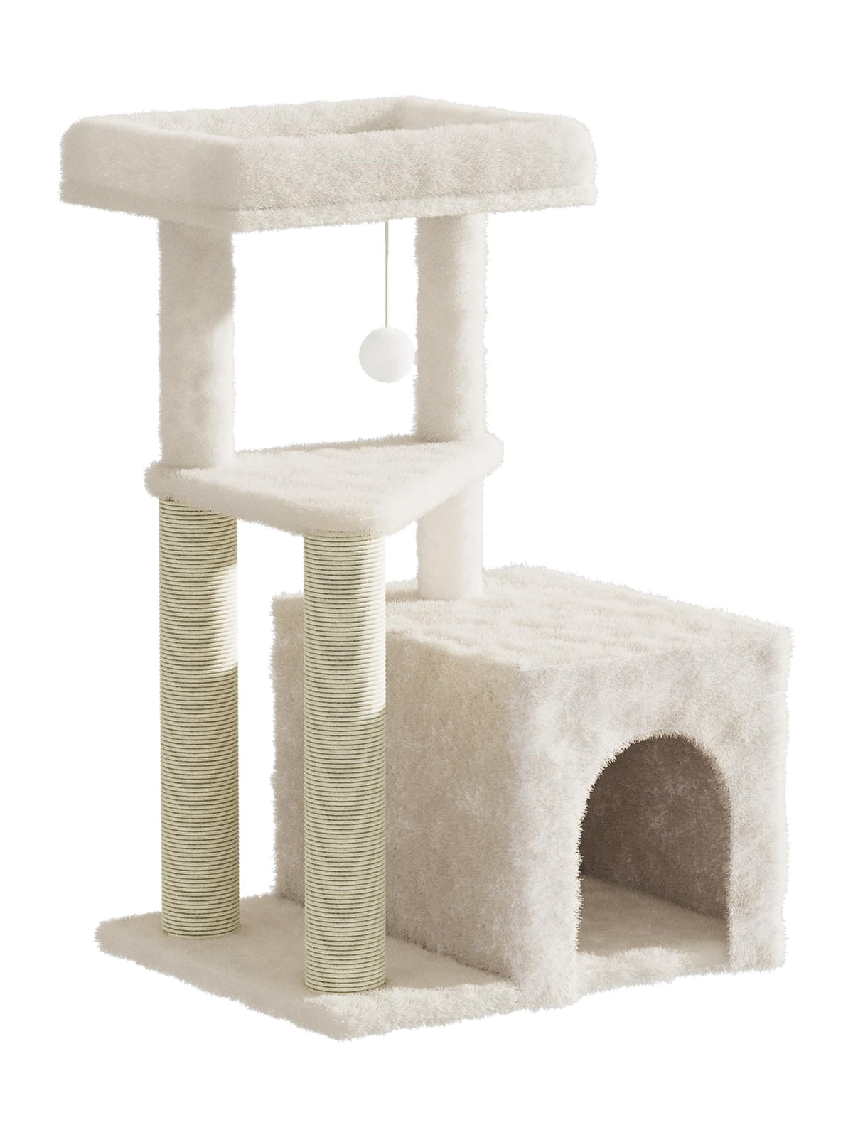 MeowHomm torre para gatos: diseño triangular estable para juegos vigorosos y seguridad