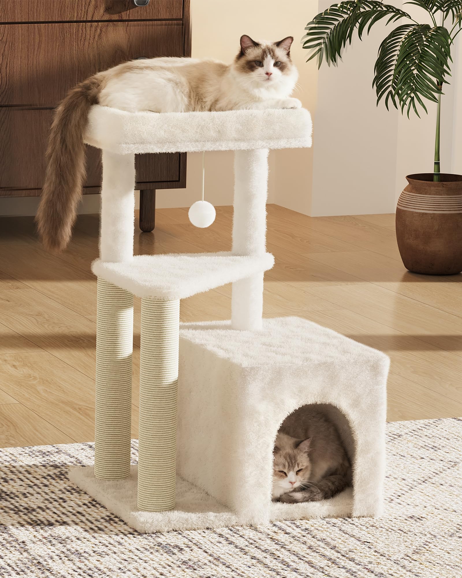 MeowHomm torre para gatos: percha elevada para observar desde arriba y fomentar ejercicio