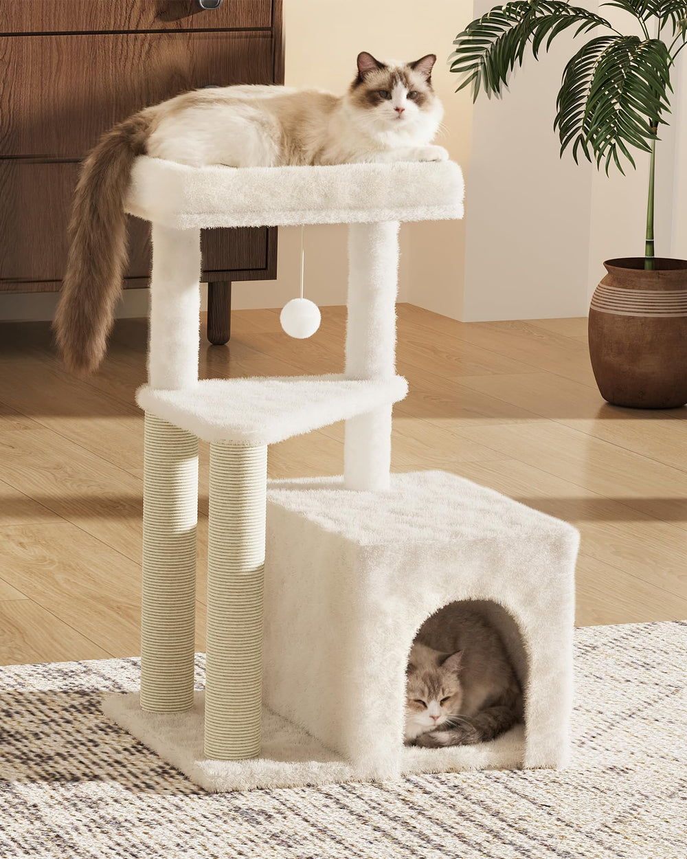 MeowHomm torre para gatos: percha elevada para observar desde arriba y fomentar ejercicio