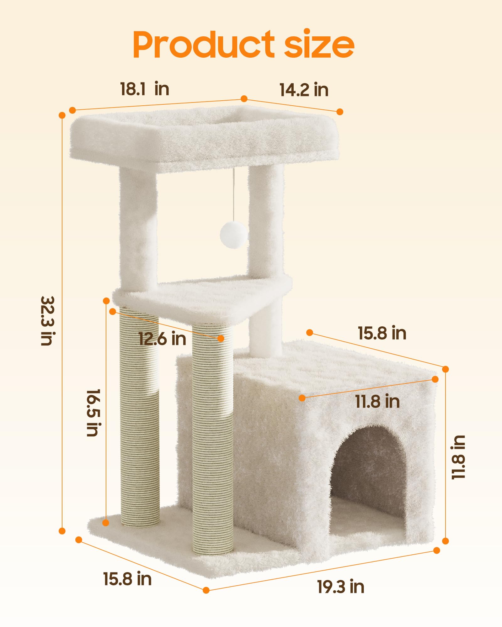 MeowHomm torre para gatos: área interactiva con postes de sisal y juguetes