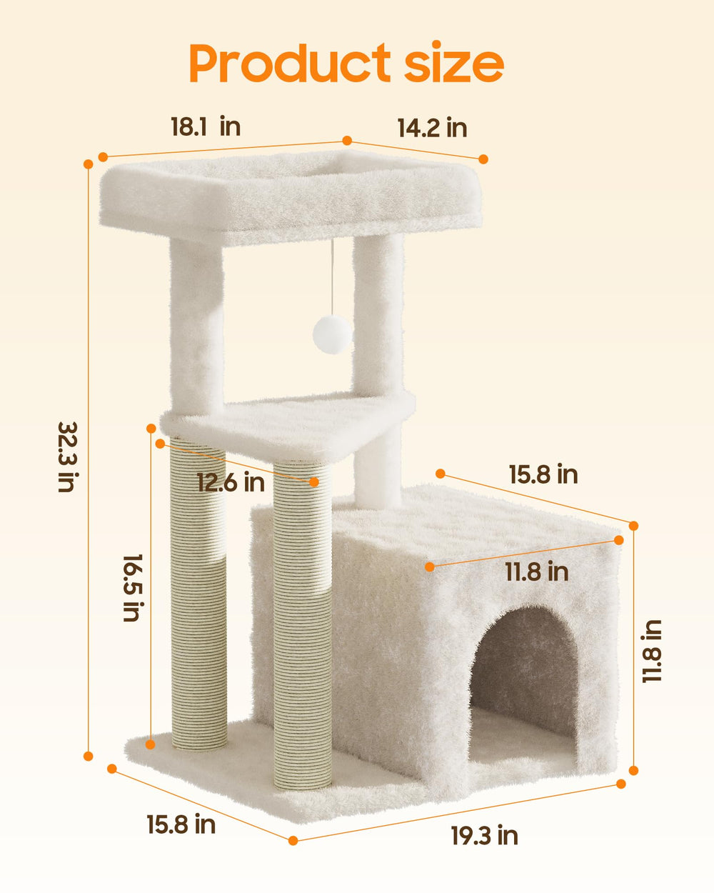 MeowHomm torre para gatos: área interactiva con postes de sisal y juguetes