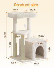 MeowHomm torre para gatos: área interactiva con postes de sisal y juguetes