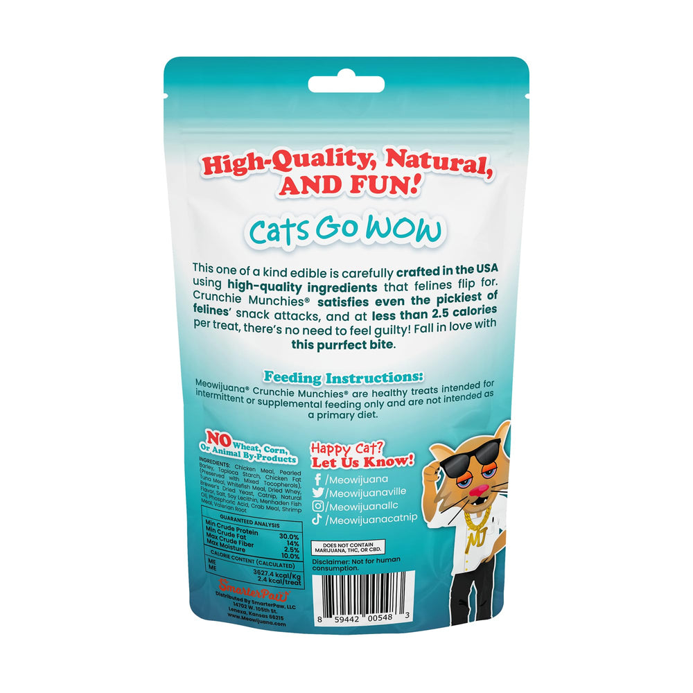 Meowijuana Crunchie Munchies producido en EE. UU. con ingredientes de calidad