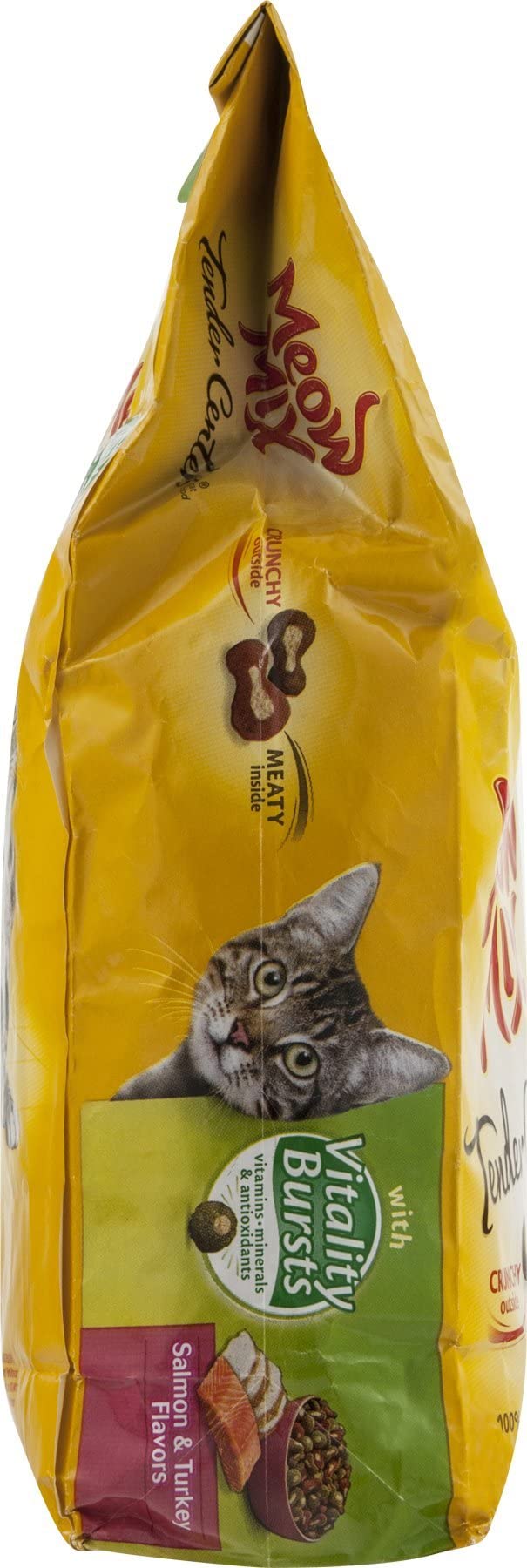 Meow Mix Centro Tierno con Vitalidad Burst, aroma agradable que estimula el apetito.