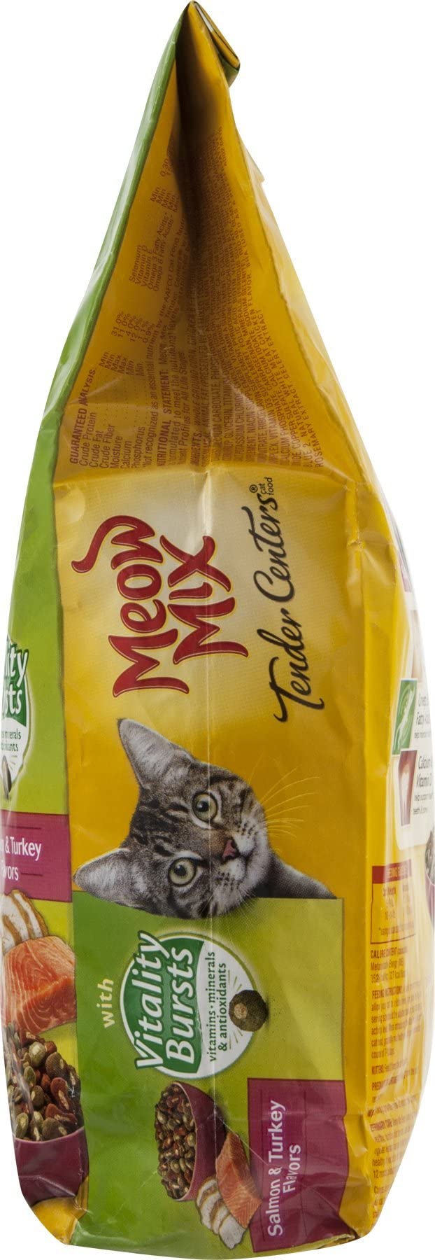Meow Mix Centro Tierno con Vitalidad Burst, servir en plato para una comida diaria.