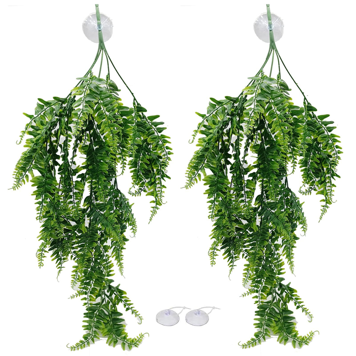 MEPHAN plantas artificiales para reptiles, hojas colgantes, realzan terrario y enriquecen visualmente