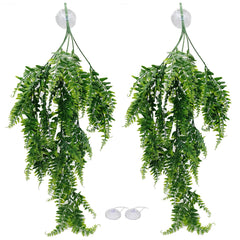 MEPHAN plantas artificiales para reptiles, hojas colgantes, realzan terrario y enriquecen visualmente