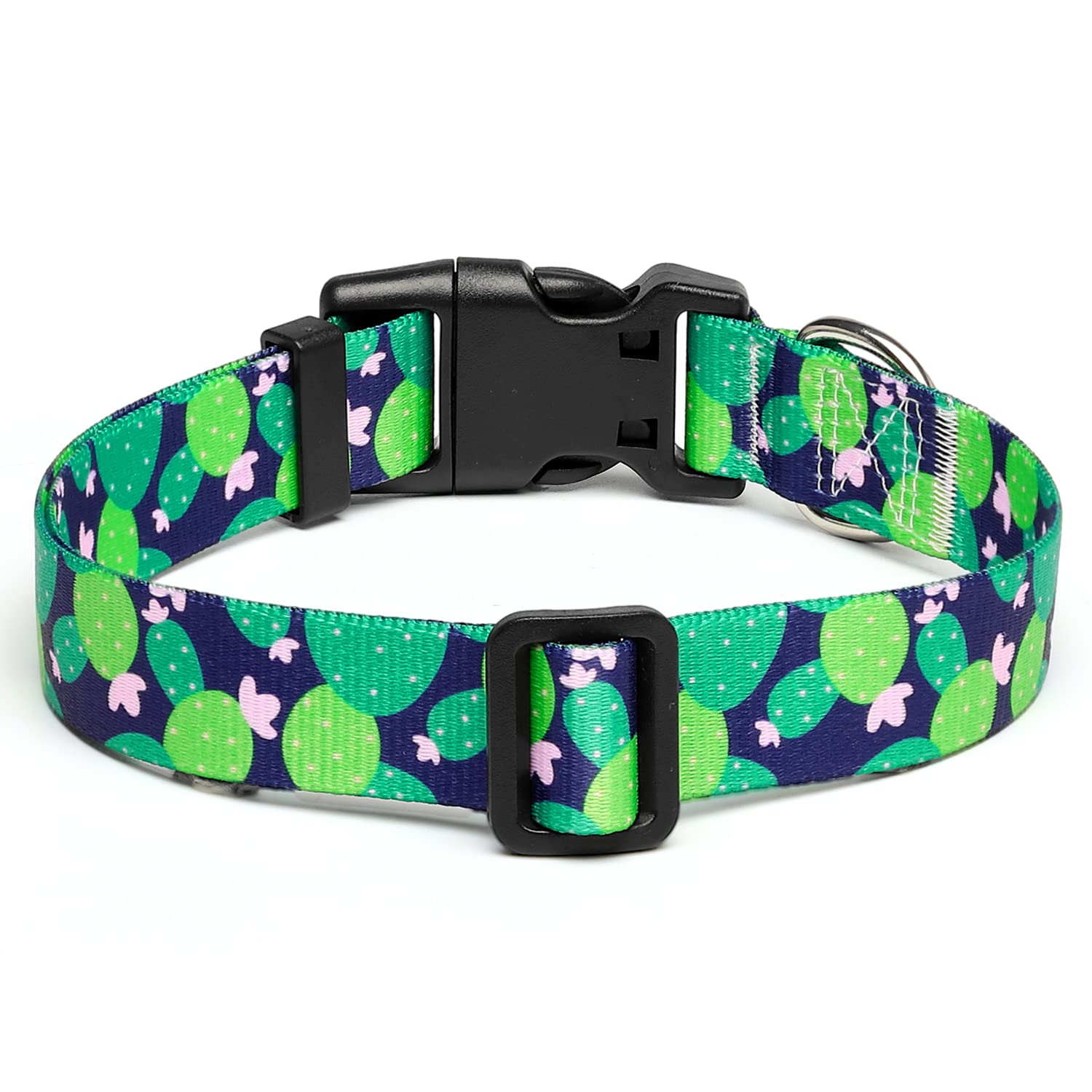 Collar Mercano con diseño cactus, nylon suave para perros activos