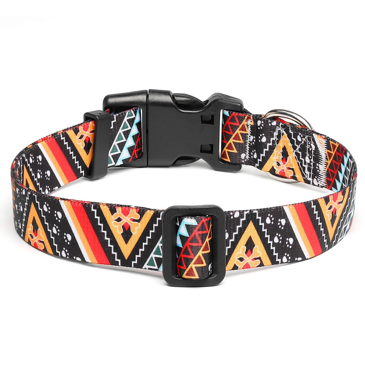 Collar Mercano ajustable con diseño tribal, ideal para perros activos.