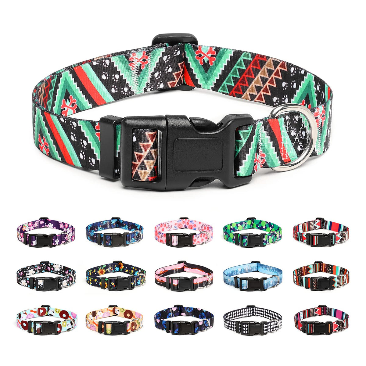 Collar Mercano para perro con diseños étnicos, cómodo y elegante para paseos.