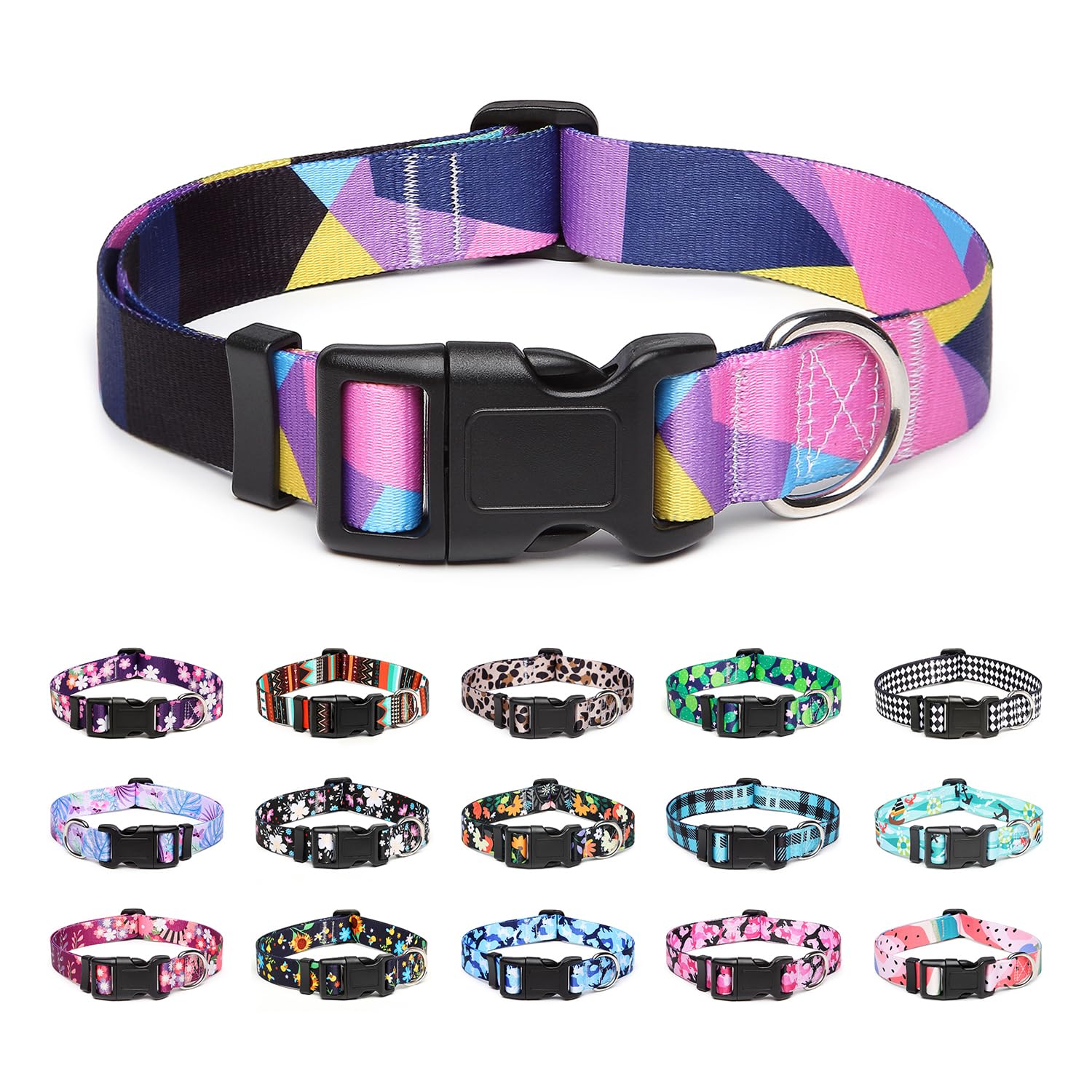 Mercano collar para perro con patrón tribal floral, cómodo para paseos diarios