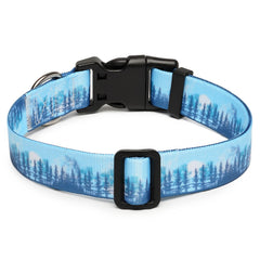 Mercano collar para perros con diseño floral tribal y bosque, perfecto para salidas diarias.