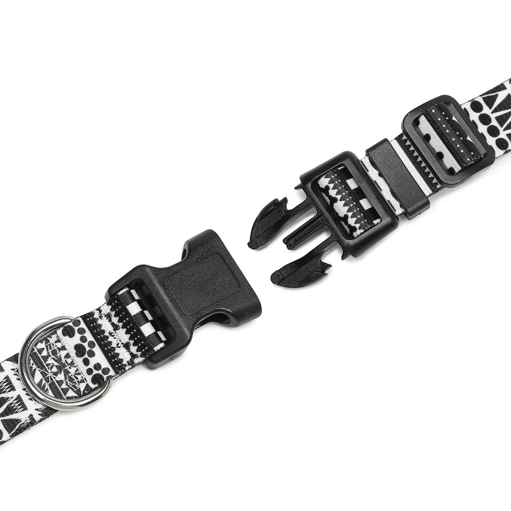 Mercano collar con diseño floral tribal, ideal para estilo y seguridad.