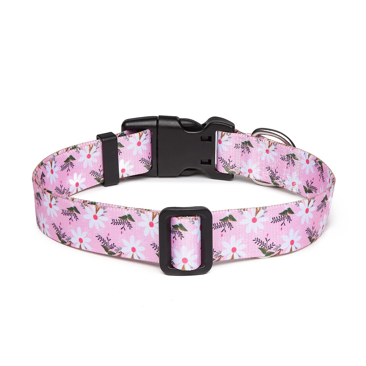 Collar Mercano ajustable con patrón tribal floral, ideal para perros pequeños y medianos.