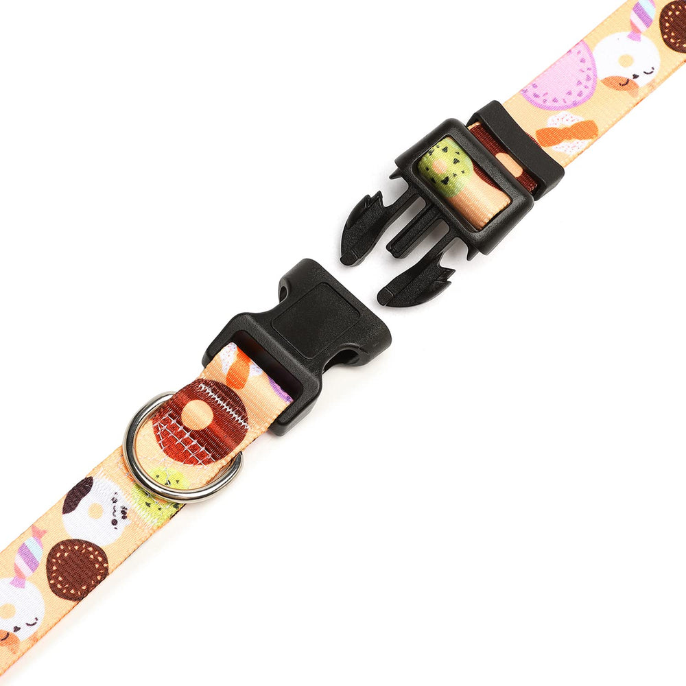 Mercano collar con patrones coloridos, mejora la visibilidad y estilo.
