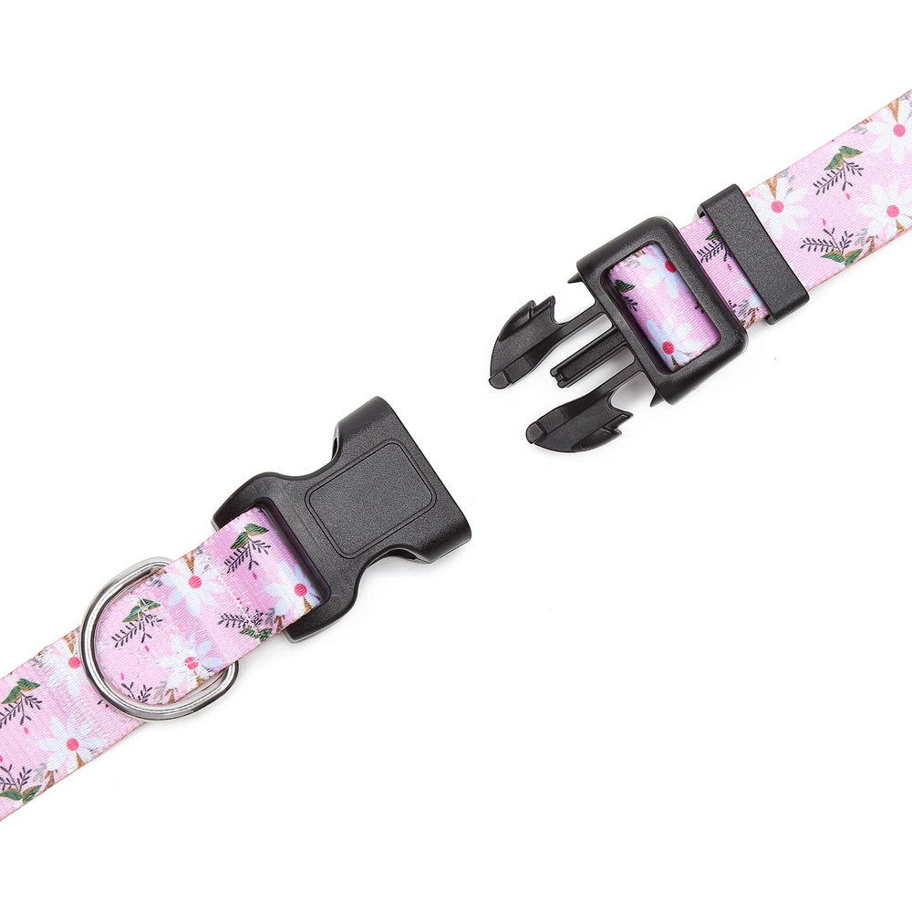Collar Mercano talla L para perros grandes, con estilo floral.