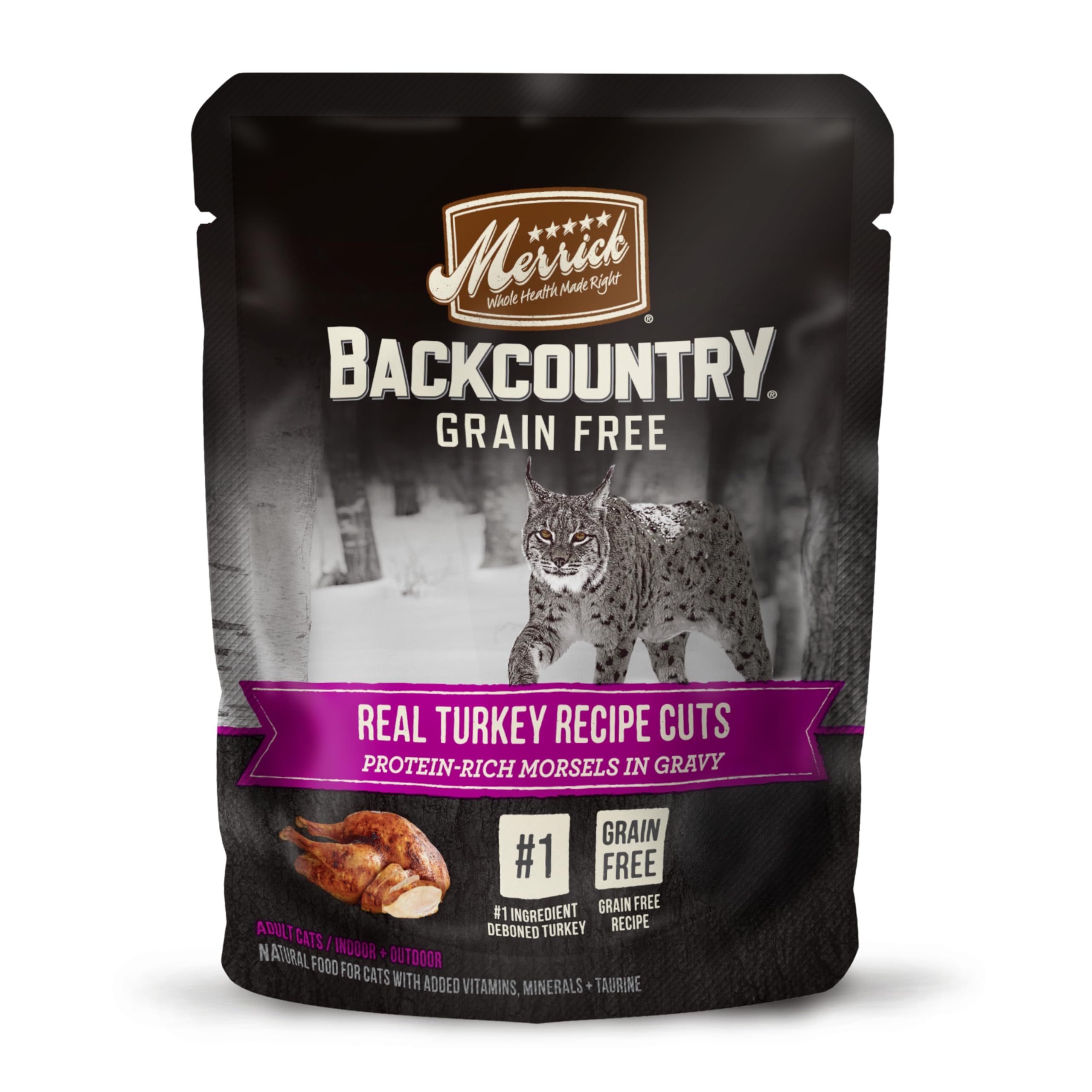 Merrick Backcountry: sin granos, dieta limpia para gatos con digestión sensible.