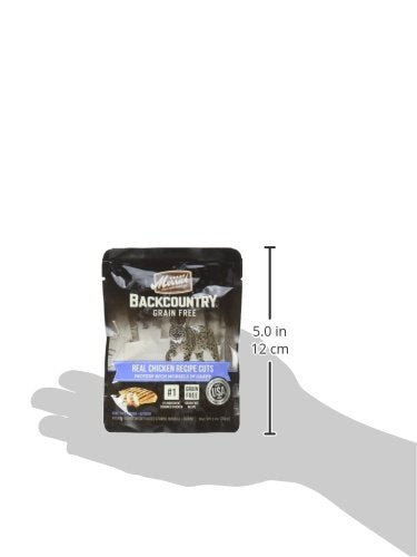 Merrick Backcountry trozos proteicos altos sin granos, alimentación completa para felinos.