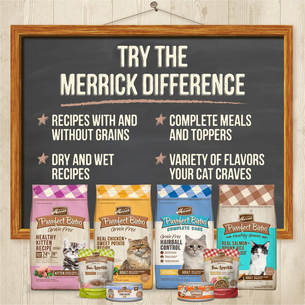Merrick Purrfect Bistro: pack de 24 latas para domesticación de comidas.