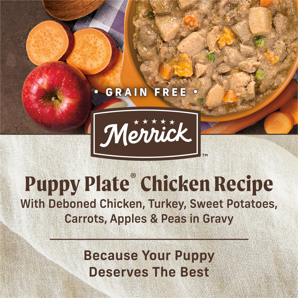 Merrick zanahoria patata manzana lata, vegetales y fruta para sabor y humedad.