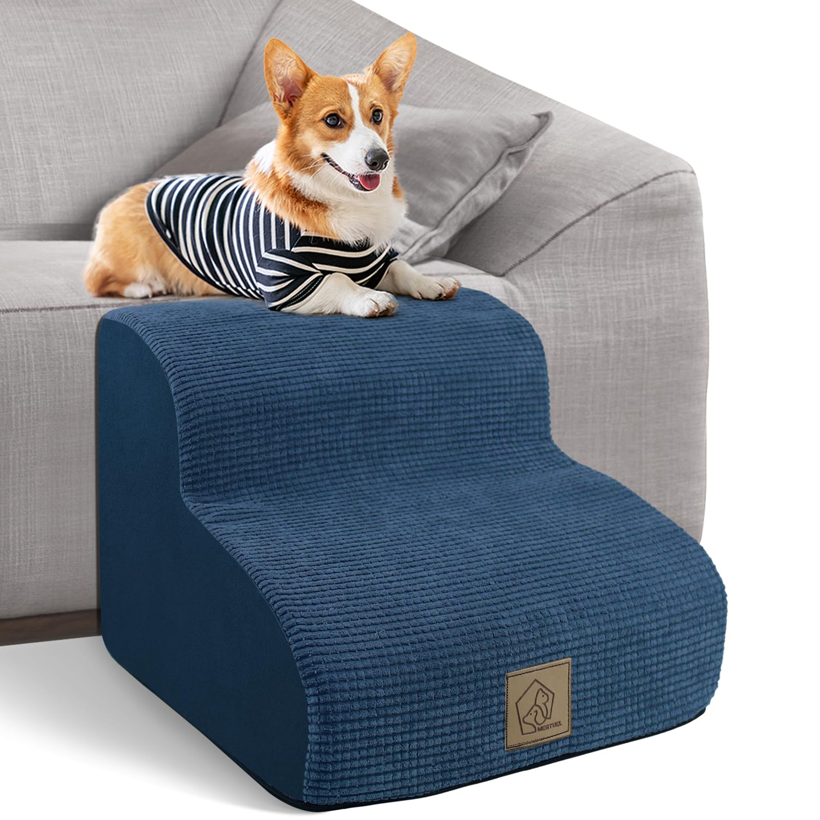 Escalera Mestuel para perros pequeños con dos niveles, ideal para subir a la cama.