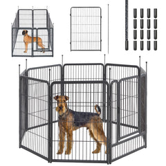 La jaula mestyl para perros de 8 paneles, altura de 40 pulgadas para mayor seguridad exterior.