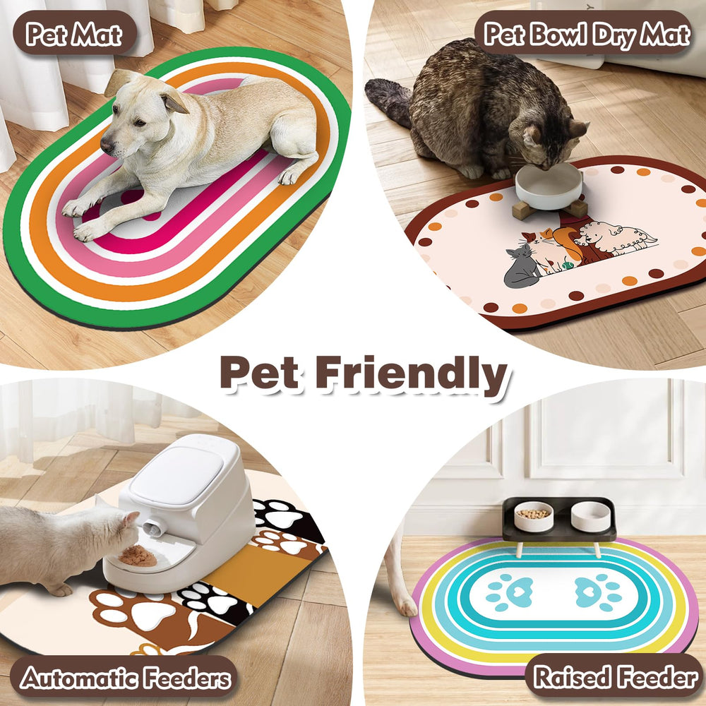 METEOROCK Uso interior de alfombra para comer gatos, apta para cocina y sala.