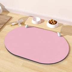 METEOROCK alfombrilla para gatos rosa, vista frontal, absorbe derrames y protege el suelo