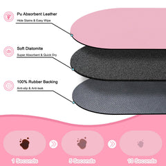 METEOROCK alfombrilla absorbente para comida de gatos rosa, fácil limpieza ante derrames