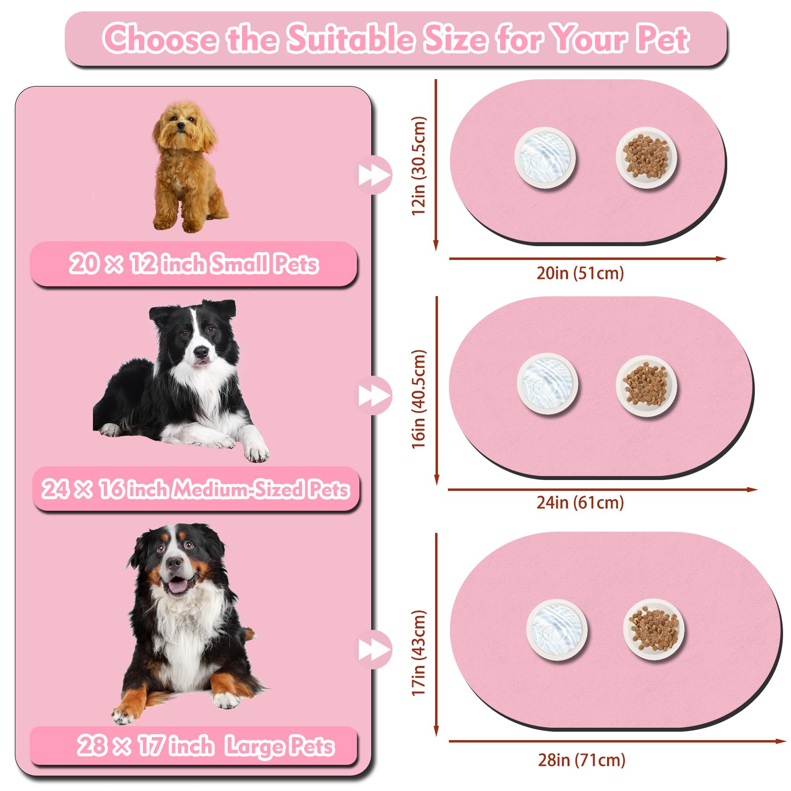 METEOROCK alfombrilla para gatos rosa, limpieza rápida tras derrames y polvo