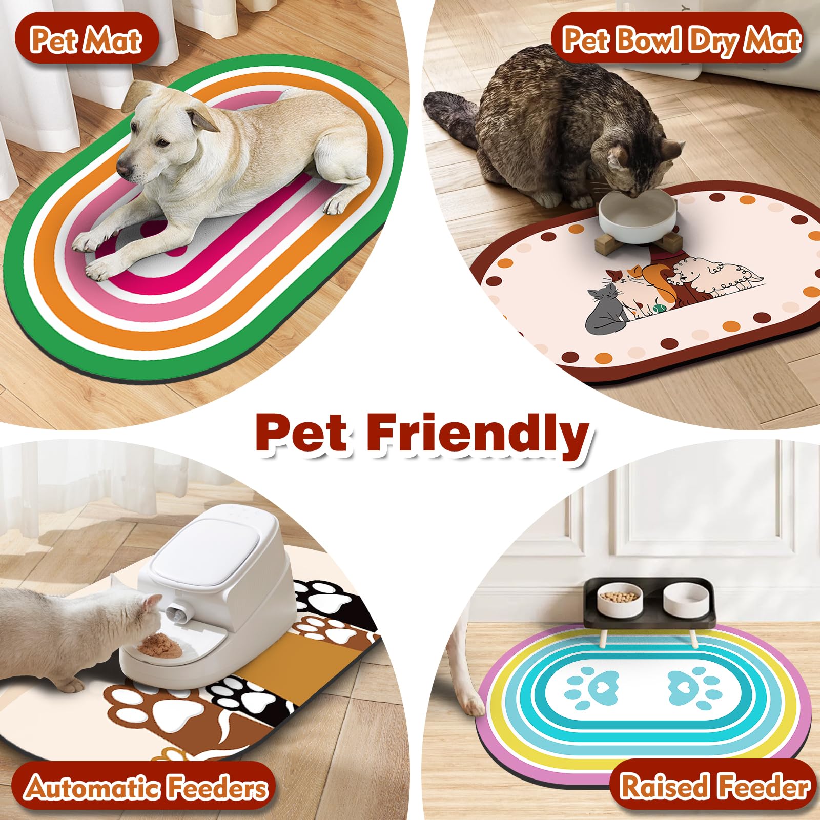 METEOROCK proteccion-suelo-tapete-alimento-perros mantiene superficies secas.