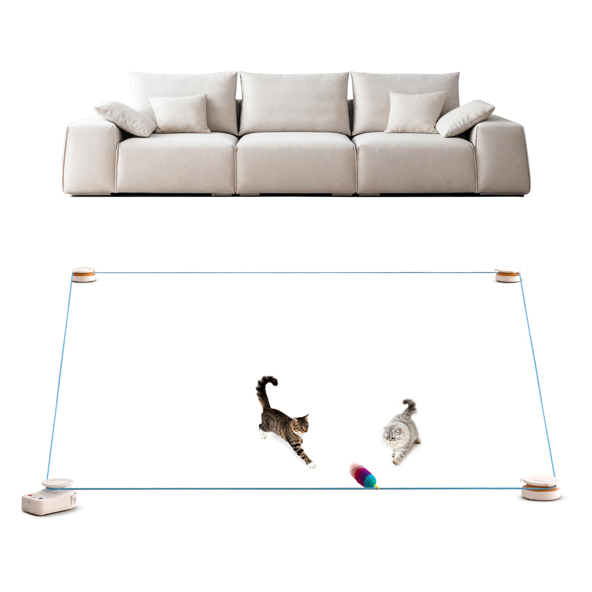 Metiya juguete interactivo para gatos, frontal con base estable para ejercicio interior.