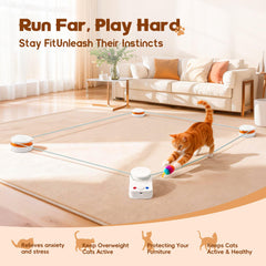 Metiya juguete interactivo para gatos, movimiento aleatorio automático para estimulación.