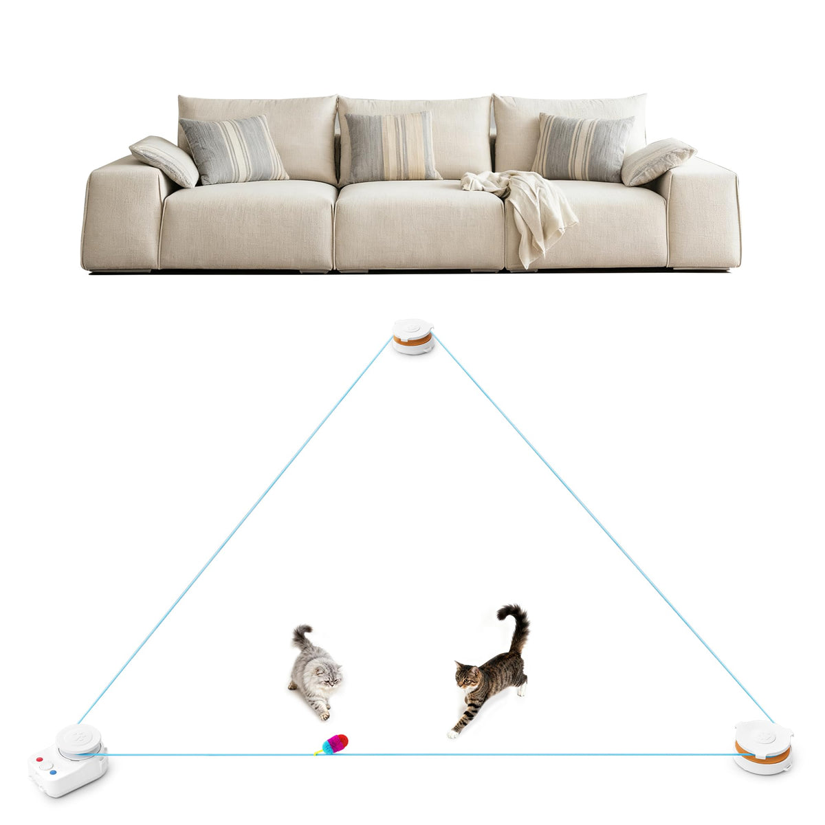 metiya Juguete interactivo para gatos: automovimiento para interior que fomenta el ejercicio diario.