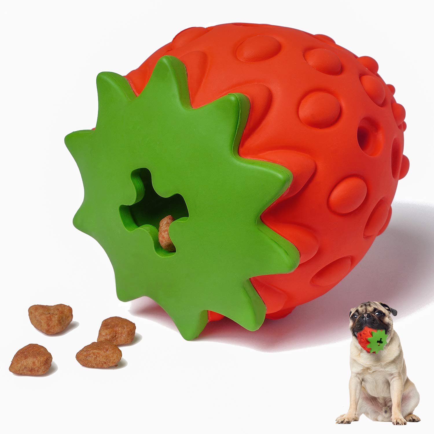 MewaJump Juguete puzzle caucho para perros, estimula inteligencia durante el juego