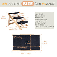 MEWANG escalera para mascotas: diseño compacto para guardar fácilmente.
