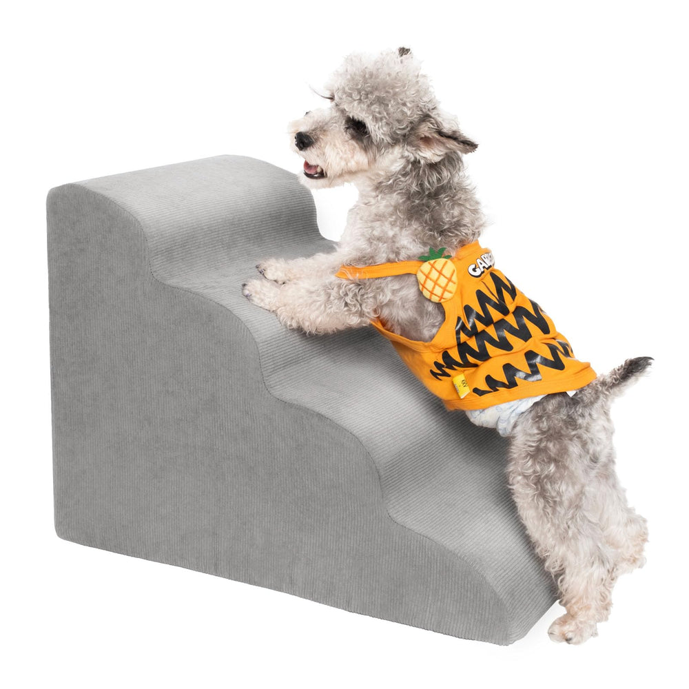 MEWANG escalera para perro de tres peldaños para subir a la cama con seguridad.