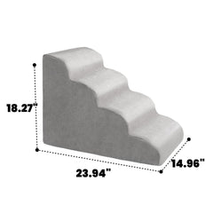 MEWANG escalera de cuatro pasos en color gris para muebles altos.