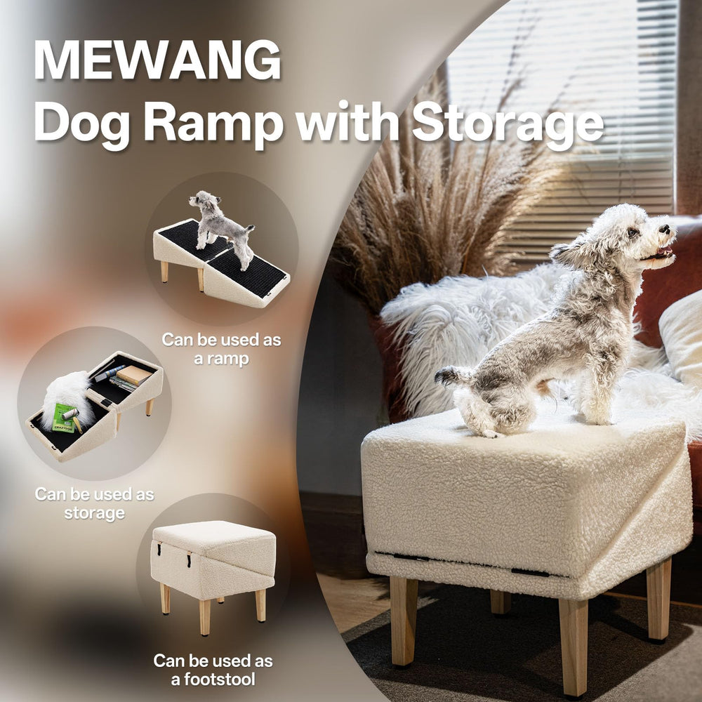MEWANG rampa con almacenamiento, vista lateral, espacio oculto para juguetes.