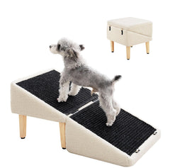 MEWANG rampa para perros, vista frontal, facilita subir a sofás y camas.