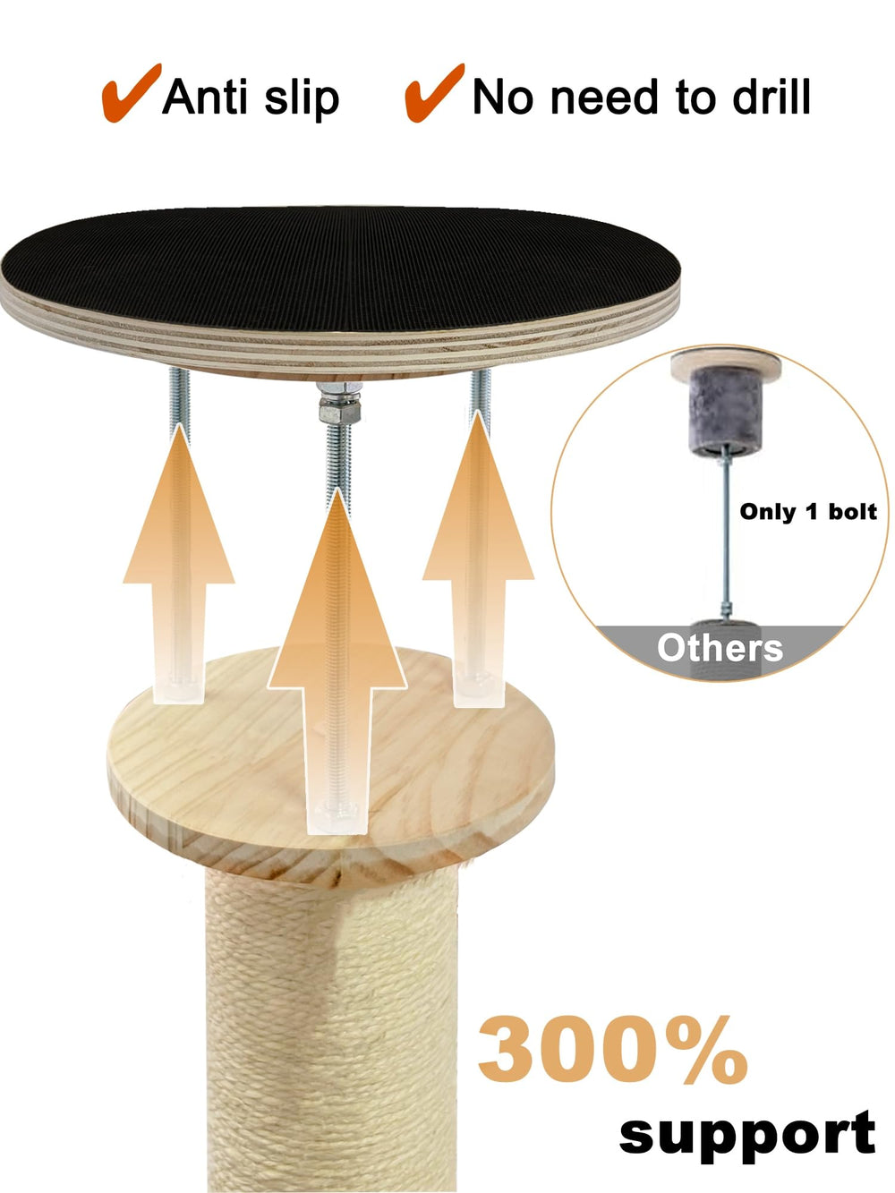 Altura ajustable de la torre MewJoyee para techos.