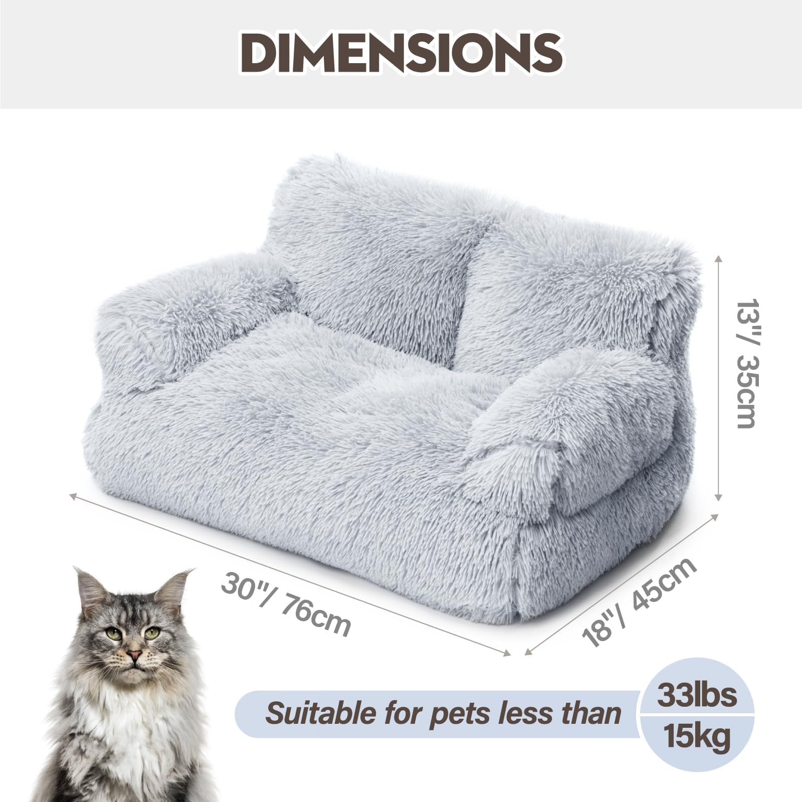 Mewoo cama-gato-gris-antideslizante mantiene seguro al felino durante la siesta.