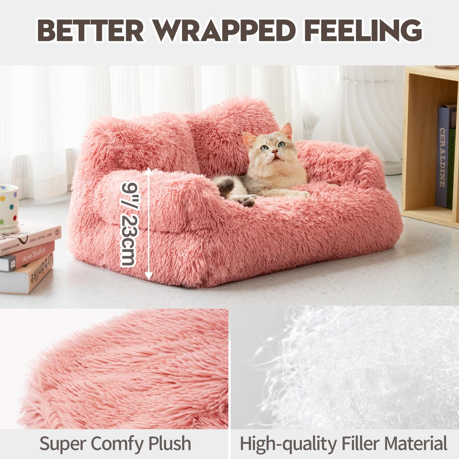 Uso en interiores para gatos y perros pequeños en color rosa.
