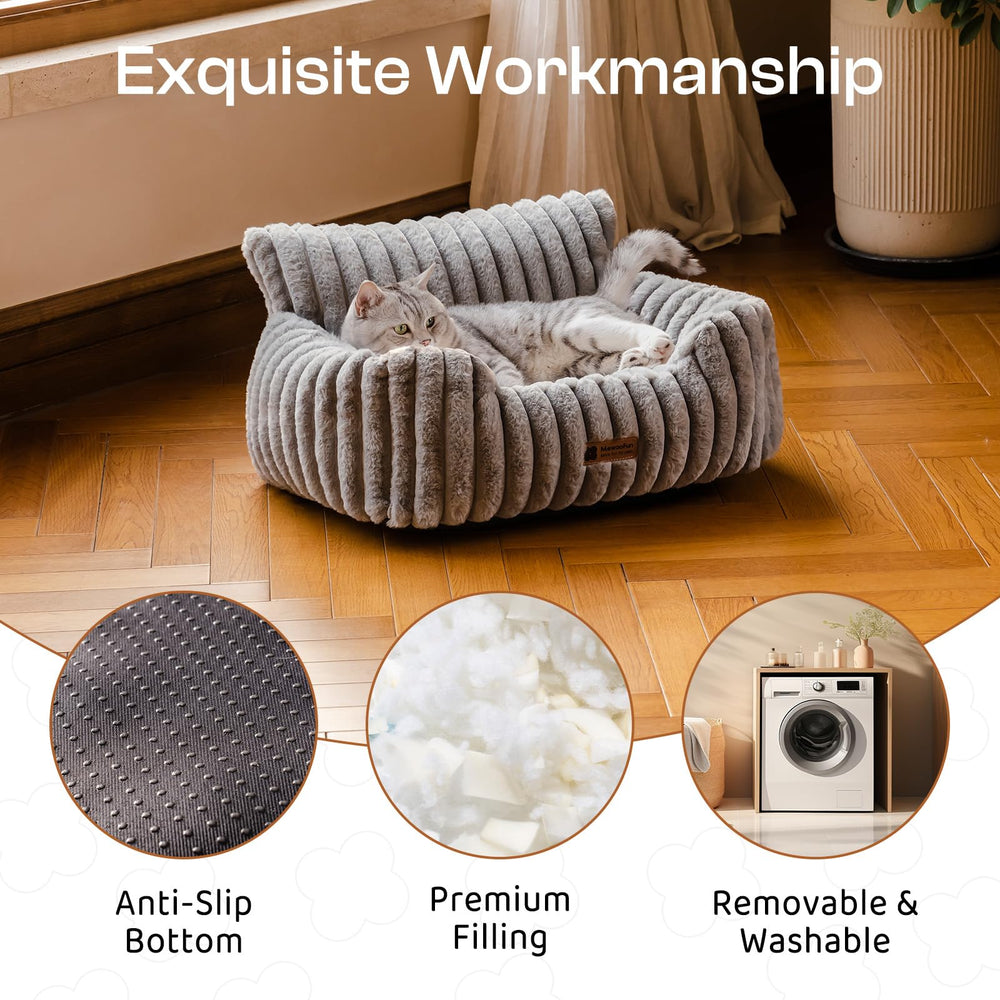 Base antideslizante MEWOOFUN mantiene estable la cama en cualquier piso.